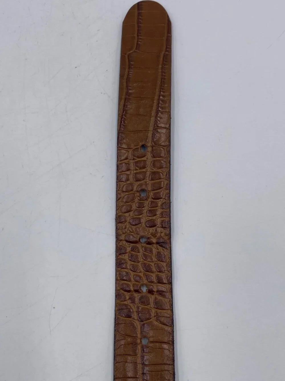 Julio Mediana Leather Crocodile Style Belt Brown Size 32